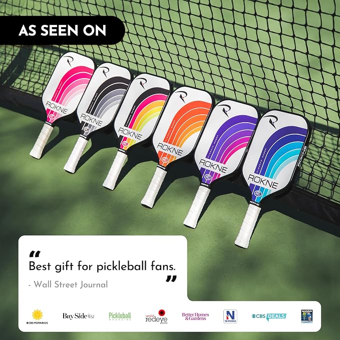 ROKNE Curve Classic Pickleball Paddle | USAPA Approved Fiberglass Pickleball Paddles | Precision Engineering & Comfort | ProGrit Texture for Max Spin & Power | Paddle