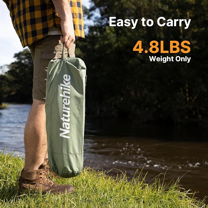 Naturehike GreenWild Camping Cot, Portable Camping Bed for Adults for Camping Hiking Travel Home, Ultralight Folding Backpacking Cot, Supports 330lbs, Light Green