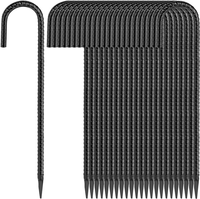 16 inches J Stakes 24-Pack and Straight Rebar Stakes 16-Pack, 12 inches J Hook Stakes 16-Pack