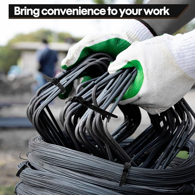 Blulu 8 Pack Reusable Industrial Straps 16" Length Reliable Tension Straps for Securing Bike Motor Gear -60 Lb. Working Load, Elastic Cable Ties for Welders Skis, Garden Hoses (Black)