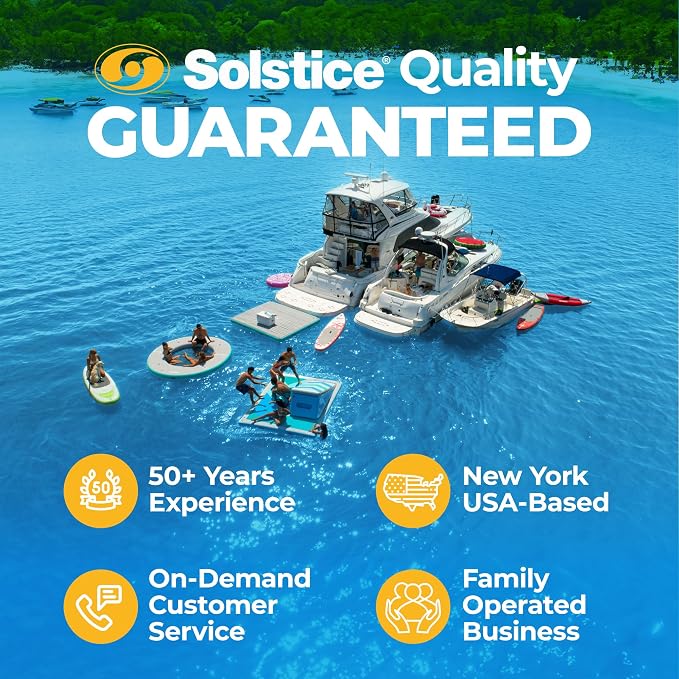 Solstice Surge Inflatable Towable Boat Tube | Stable 2-Person Water Sports Tube with Easy Inflate/Deflate System | 6 Handles & EVA Knuckle Guards | Vibrant Colors for Prime Visibility & Tubing Fun