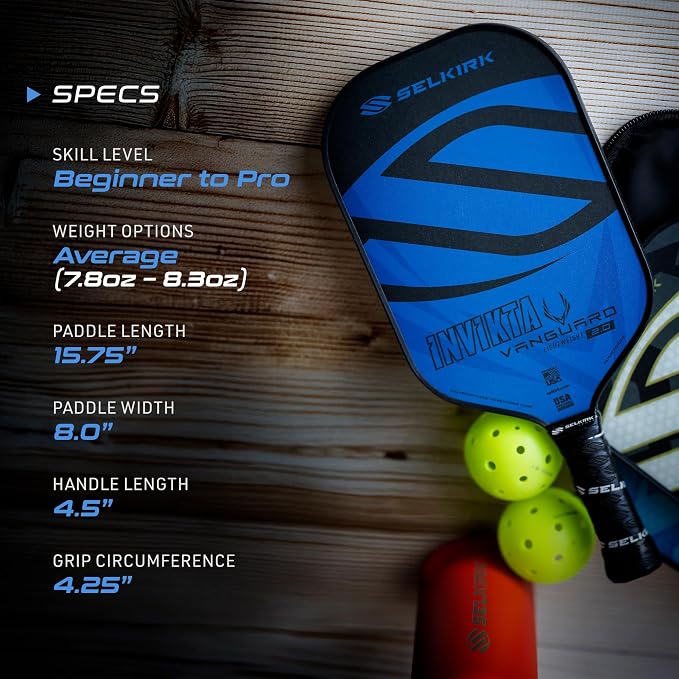 Selkirk Sport Vanguard Hybrid Pickleball Paddle | Carbon Fiber Pickleball Paddle with a Polypropylene X5 Core | Pickleball Rackets