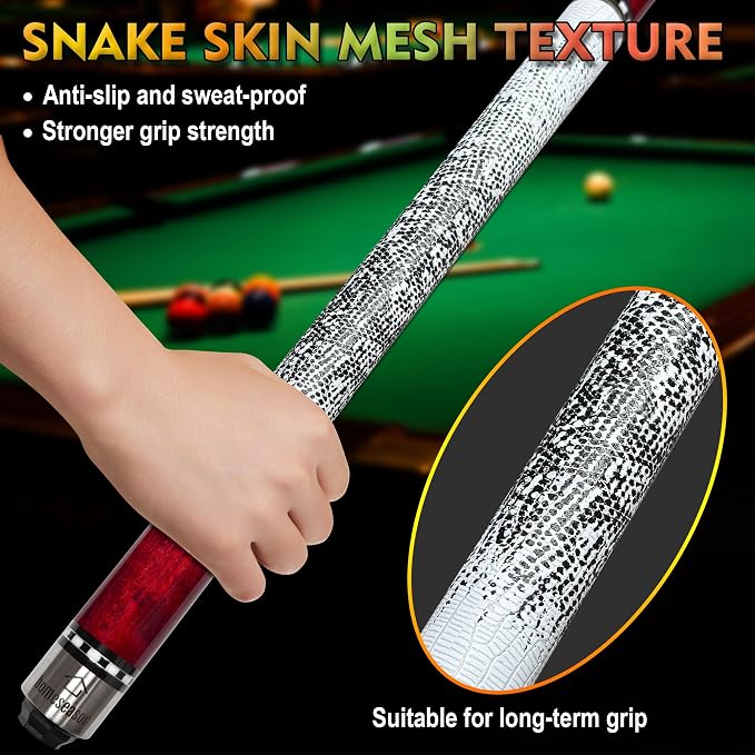 HomeSeason 58in Pool Cue Stick Canadian Maple Wood 13mm Tip - 18oz Perfect for Precision Play, Low Deflection Pool Cue for Enhanced Accuracy