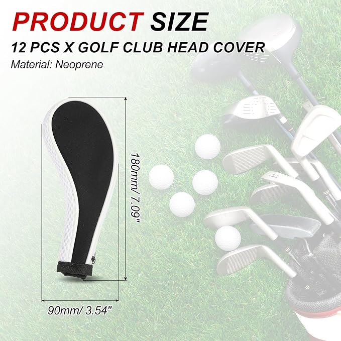 PATIKIL Golf Club Head Cover, Number Golf Club Irons Covers Neoprene Driver Headcover Golf Lovers Gifts