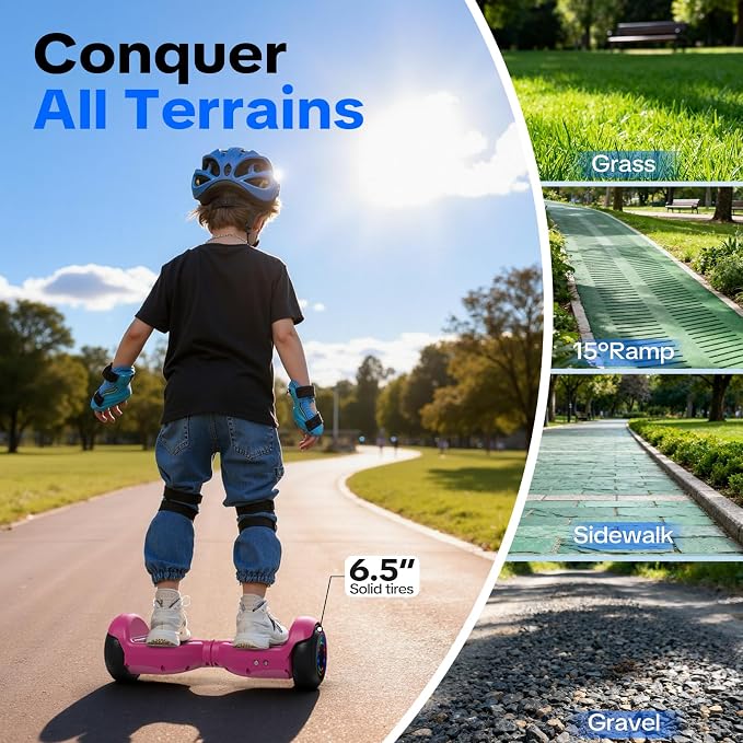 XERATH All Terrain hoverboard with Bluetooth Speaker and Led Lights,hoverboard for kids UL 2272 Standard,Self Balancing Scooters a great gift for boys and girls