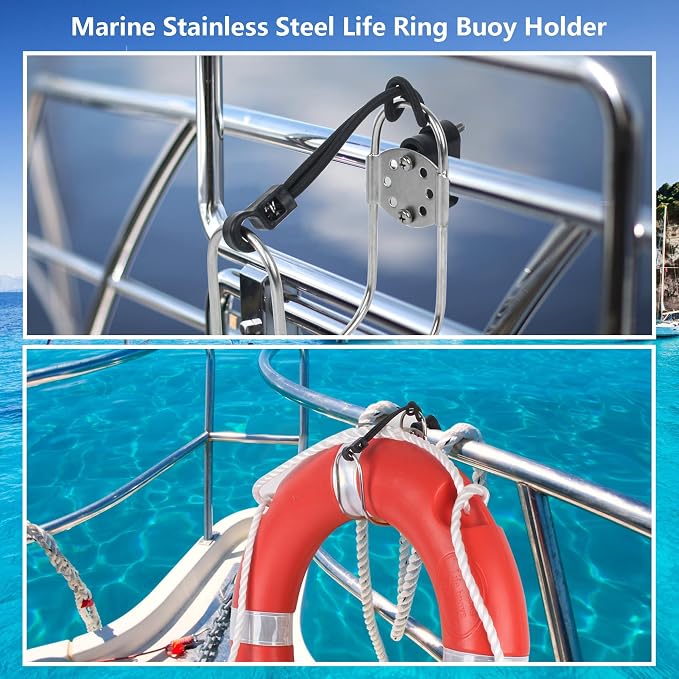 Life Ring, 23"/28" Boat Safety Throw Rings, Life Preserver Ring with Bracket and 98.5 FT Floating Rescue Rope, Outdoor Professional Throwable Flotation Device