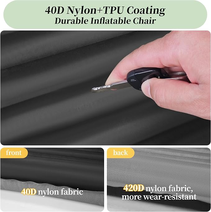 Inflatable Folding Seats, Portable Chairs with Back Support, Foldable and Lightweight Seat for Camping/Sporting Events,Stadium Seats with Storage Bag Lounge Chair