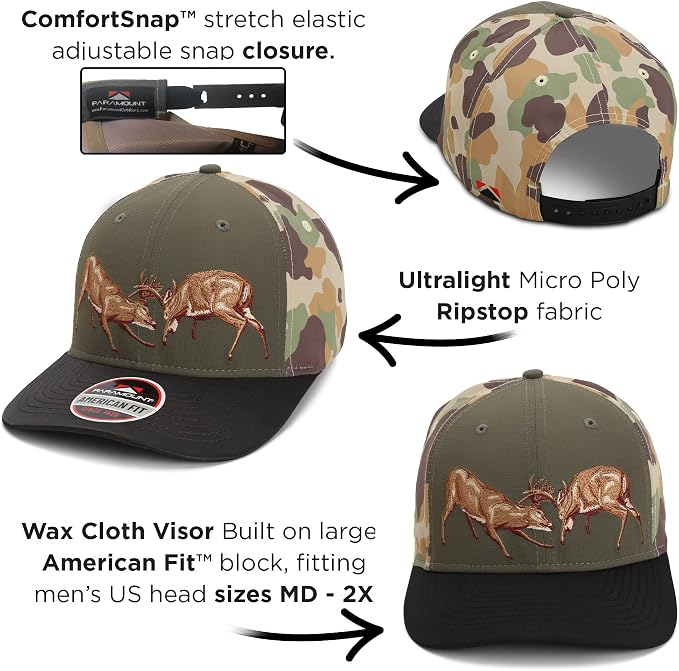 Paramount Outdoors Sporting Hat Collection for Men Hunting and Fishing Caps with ComfortSnap