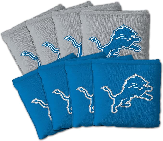 YouTheFan Officially-licensed NFL Set of 8 Cornhole Bags - All Weather Dual Sided Slide & Stop - regulation size