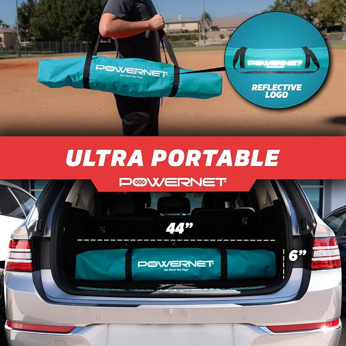 PowerNet Baseball Training Equipment Baseball Net, Portable Softball Batting Practice Pitching Screen, 7-FT I-Screen or A-Frame Pitching Net