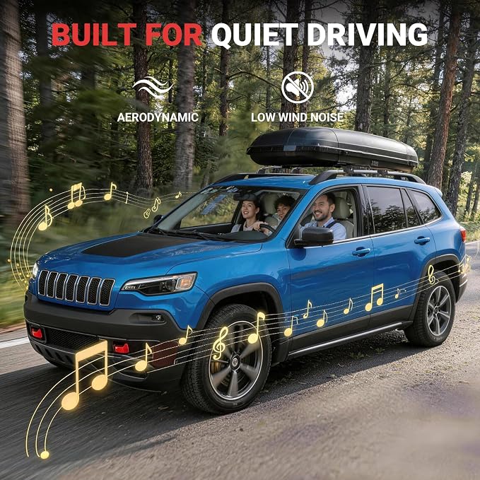 Roof Rack Cross Bars Fit for 2014-2023 Jeep Cherokee, 260lbs Heavy Duty Lockable Aluminum Roof Rails, Wide-Grip Crossbars for Cargo, Kayak, Luggage - No Drilling