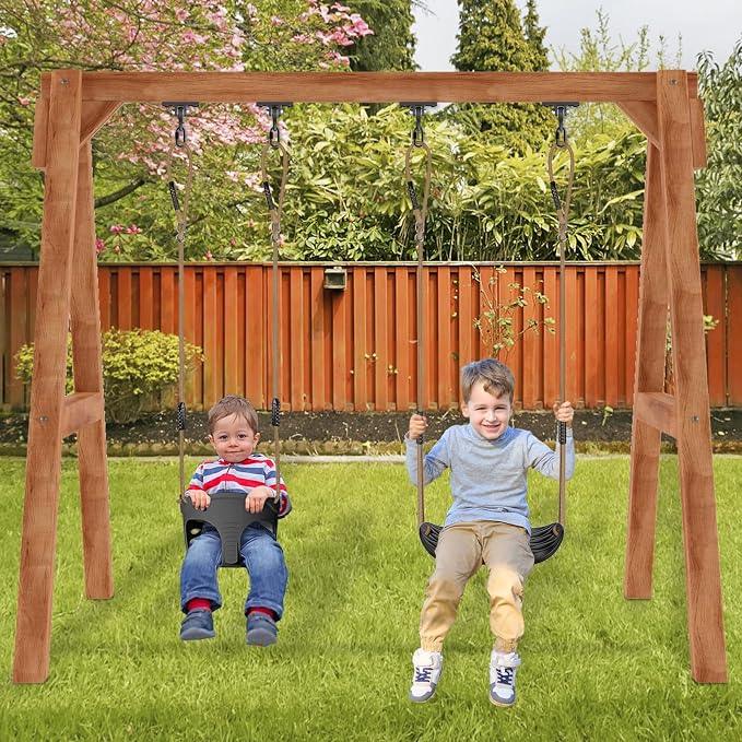 SELEWARE Heavy Duty Black Swing Hangers, 2400LB Capacity One-Piece Cast Iron Porch Swing Hangers Kit with Screws for Wooden Sets Porch Patio Playground Yoga Hammock Chair Indoor & Outdoor Use, 2 Pack