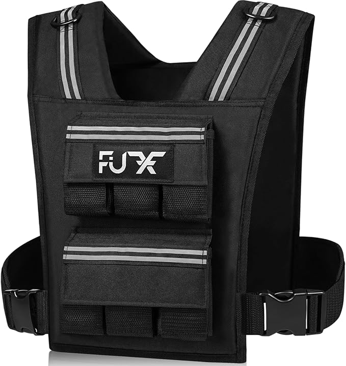 FUFF Adjustable Weighted Vest Men,20/30/40 LB Weight Vest for Strength Trainin, Workout Vest Woman with Removable Iron Weights for Walking, Rucking, Running, Exercise