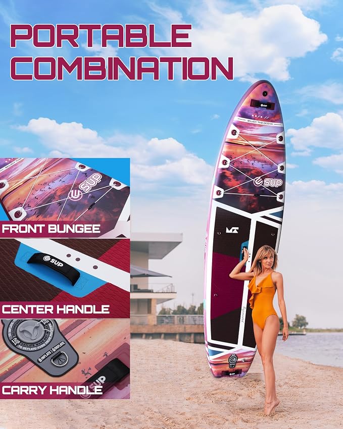 ESUP Extra Wide Inflatable Paddle Board 11’6" ×34/35" ，Super Stable Stand Up Paddleboards for 2 Person/Family/Large Size, Inflatable SUP with Paddle, Pump & Shoulder Strap