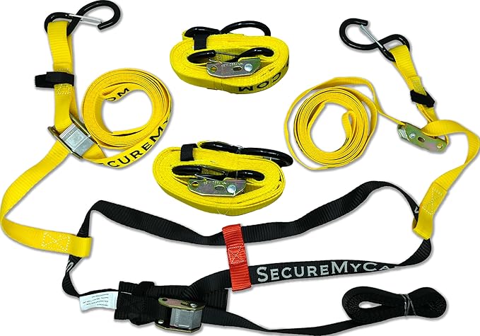 SecureMyCargo - Kayak & Paddleboard Truck Bed Strap – Fast 30‑Second Tie‑Down System for Pickups – Secure SUP, Canoe, or Kayak Without Ratchets or Knots–Dual Nose Strap System for 1 or 2 Watercraft
