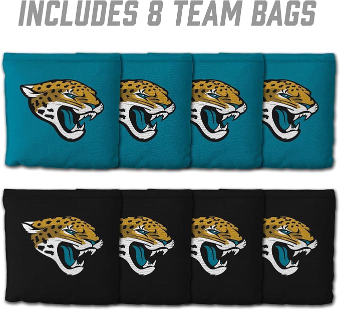 YouTheFan Officially-licensed NFL Set of 8 Cornhole Bags - All Weather Dual Sided Slide & Stop - regulation size