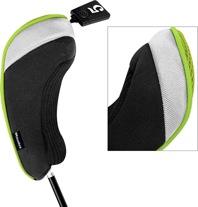 Andux 3pcs/Set Golf 460cc Driver Fairway Wood Club Head Covers | with interchangeable NO. Tags | Mesh Breathable material | Short Neck | Coloured Piping | Pull-On Closure