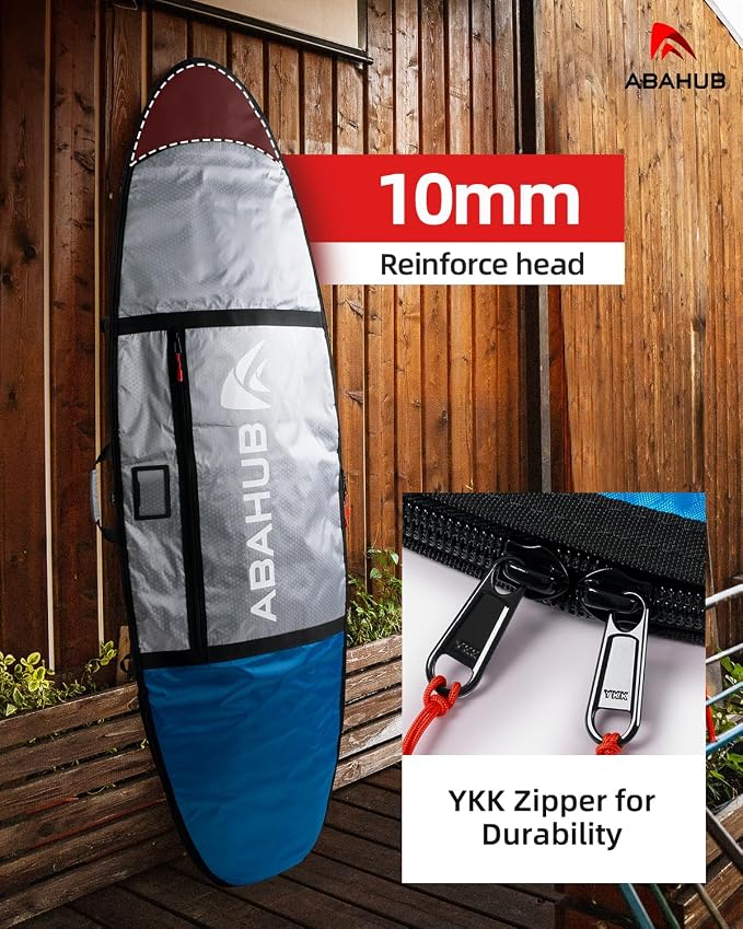 Abahub Premium Surfboard Travel Bag, Foam Padded Surf Board Cover, Shortboard Carrying Bags for Surfing, Outdoor, Airplane, Car, Truck,Size 6'0, 7'0, 7'6, 8'0, 8'6, 9'0, 9'6, 10'0