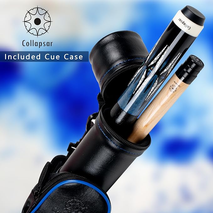 Collapsar CA Pool Stick with 1X1 Hard Case,58" Maple Professional Billiard Cue Stick,19-21 oz Pool Cue Set