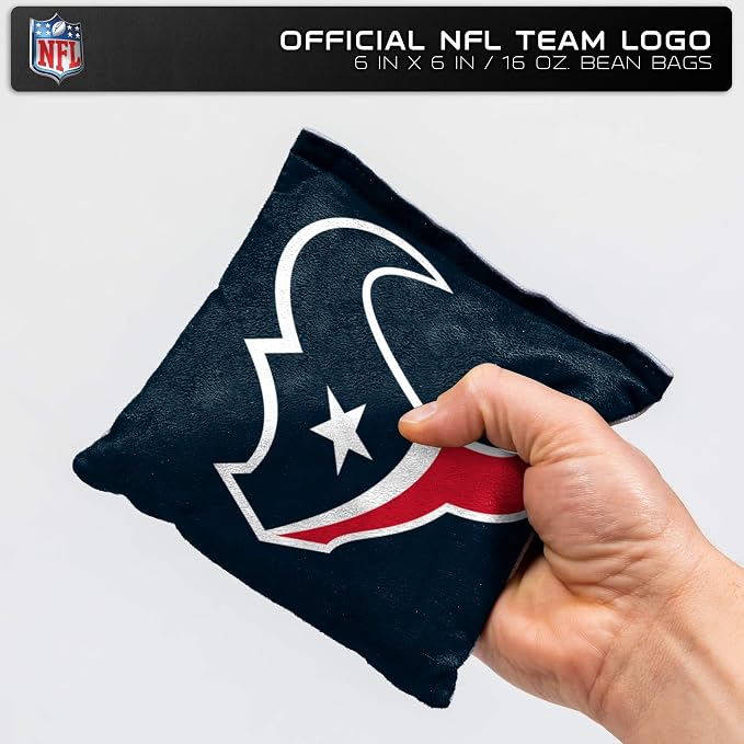 NFL Pro Football Dual Sided Bean Bags by Wild Sports, 8 Count, Premium Toss Bags for Cornhole Set - Great for Tailgates, Outdoors, Backyard