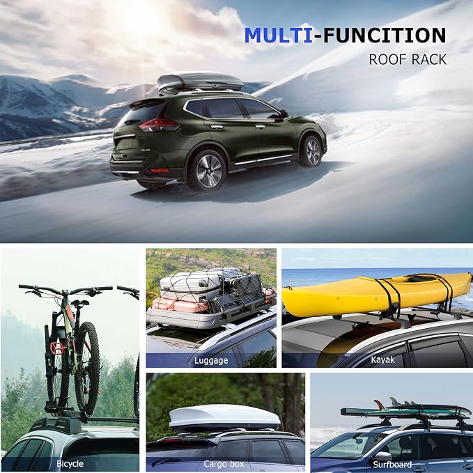 300LBS Full Aluminum Roof Rack Cross Bars for 2014-2020 Rogue, Aluminum Anti-Corrosion CrossBars Cargo Carrier for Rooftop Bag Luggage Kayak Bicycles Canoe