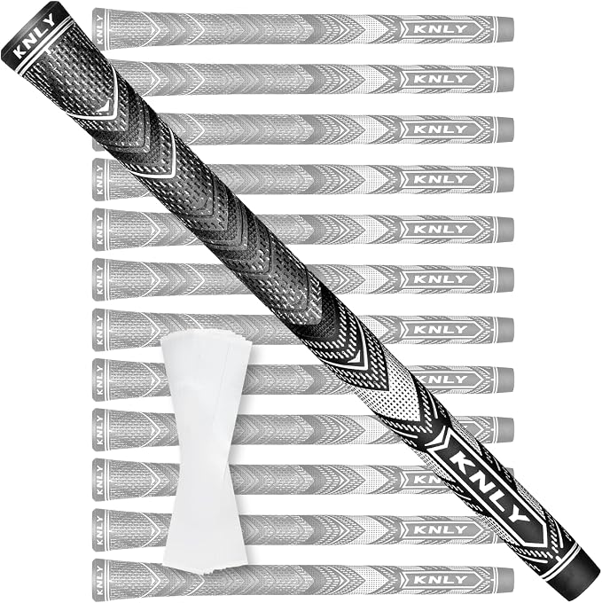 KNLY Golf Grips Set of 13,High Feedback MultiCompound Golf Club Grips,13 Grips with 15 Tapes and 13 Grips with All Repair Kits for Choice.