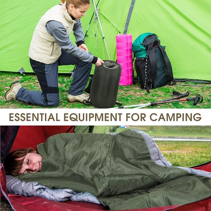 Macarrie 10 Pcs Bulk Sleeping Bags for Adults 0 Degree Waterproof Emergency Sleeping Bags with Compression Sack for Camping Hiking Backpacking Outdoor Activities
