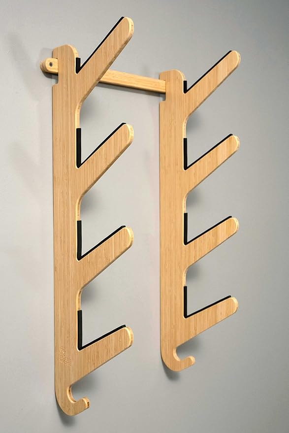 Grassracks Bamboo & Birch Snowboard Rack and Skateboard Rack - Moloka`i Series Snowboard Wall Mount