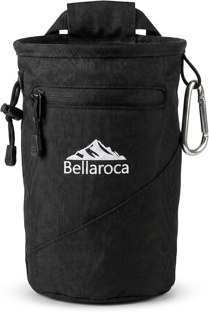 BELLAROCA® Chalk Bag and Bouldering Brush for Rock Climbing – Waterproof Climbing Set with Ergonomic Design, Adjustable Belt and Carabiner