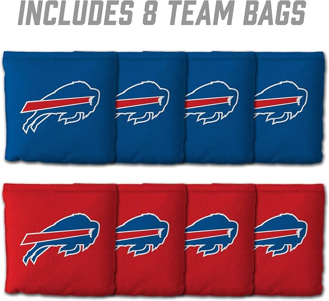 YouTheFan Officially-licensed NFL Set of 8 Cornhole Bags - All Weather Dual Sided Slide & Stop - regulation size