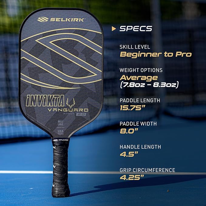 Selkirk Sport Vanguard Hybrid Pickleball Paddle | Carbon Fiber Pickleball Paddle with a Polypropylene X5 Core | Pickleball Rackets