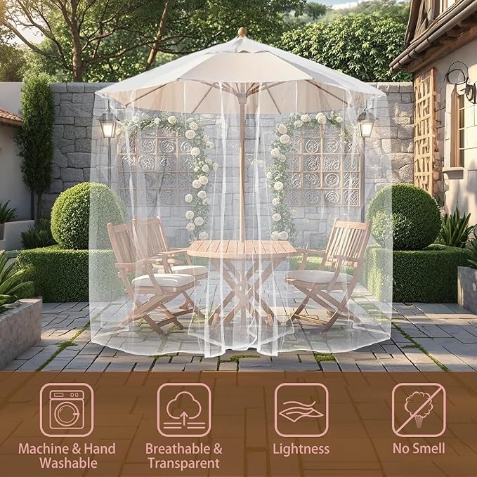 10'x10'x8.2' Outdoor Camping&Patio Mosquito Netting,Large Mosquito Netting with Hanging Ropes for Patio Camping Home Outdoor Travel (Black)