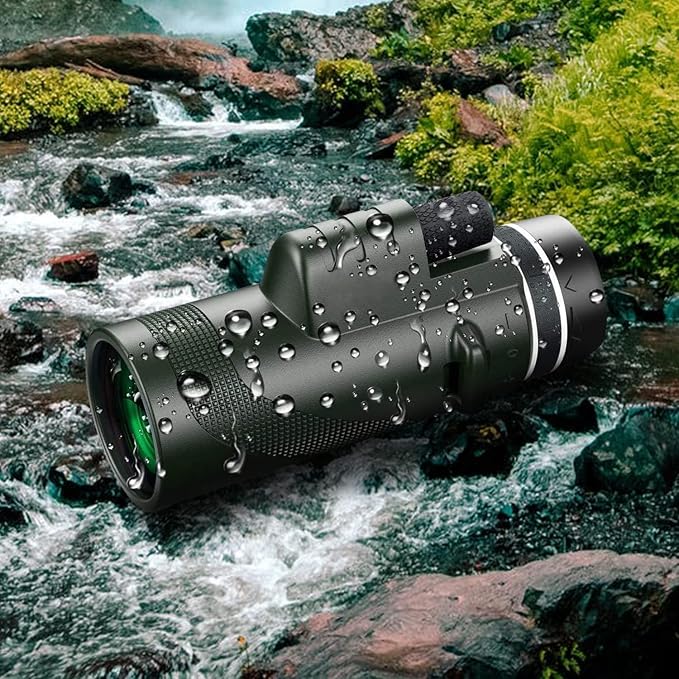 Monocular-Telescope 80x100 HGH Powered Monoculars High Definition forAduts High Powered with HD BAK4 Prism Smartphone AdapterTelescope Hunting Wildlife Bird Watching Travel Camping Hiking-Green