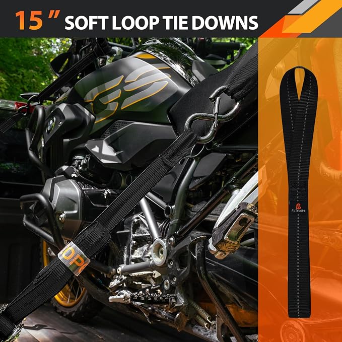 Ratchet Tie Down Straps Set, 2100 LBS Breaking Strength, 4 Pack 1" x 15' Heavy Duty Ratchet Straps, Cargo Strap, Motorcycle Straps for Trucks, Bicycle, Kayak, Moving, Tie Downs with S Hooks, Black