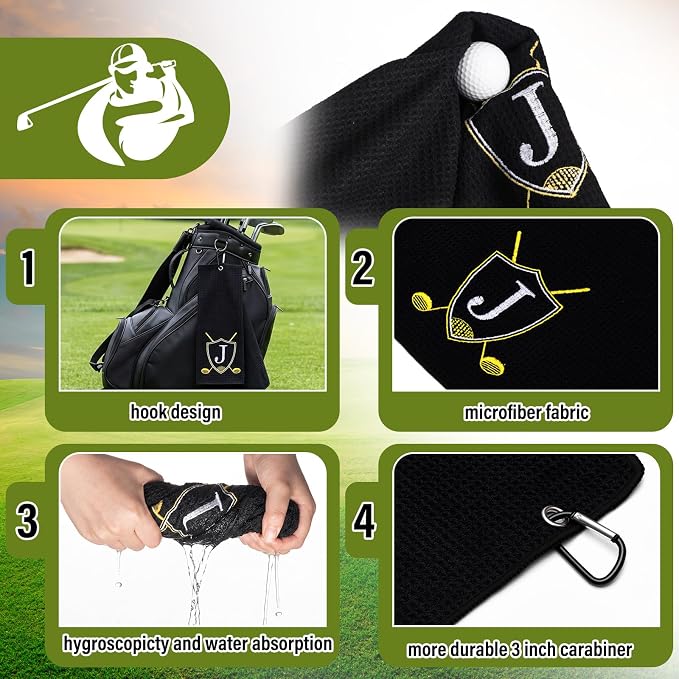 Liliful 12 Pcs Golf Accessories Kit, Include Golf Ball Bag with Hook Towel Tees Magnetic Ball Marker Divot Tool Cleaner Brush for Women Man Gifts