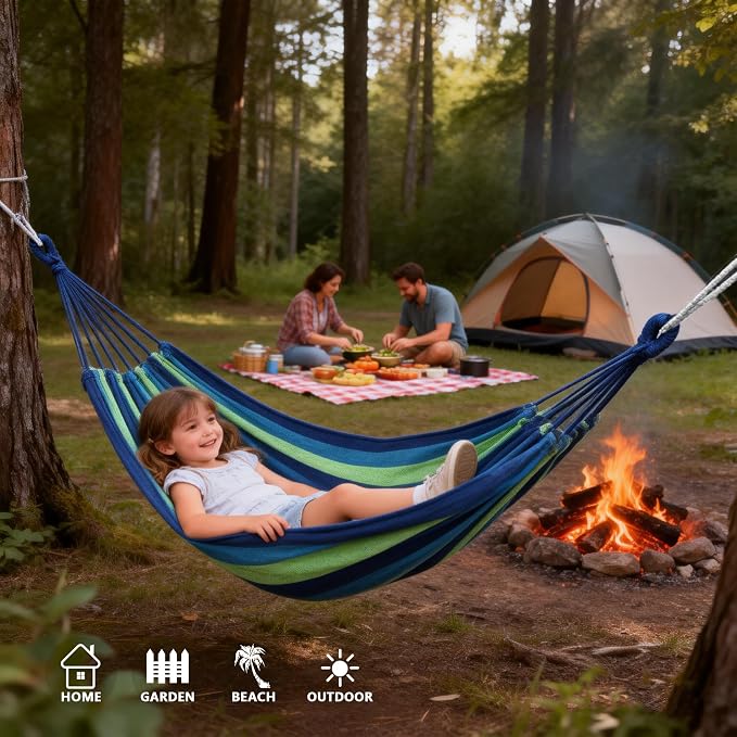 Outdoor Garden Camping Hammock, Portable Hammock for Patio Yard Garden Backyard Porch Travel, 300 Lbs Maximum Weight Capacity