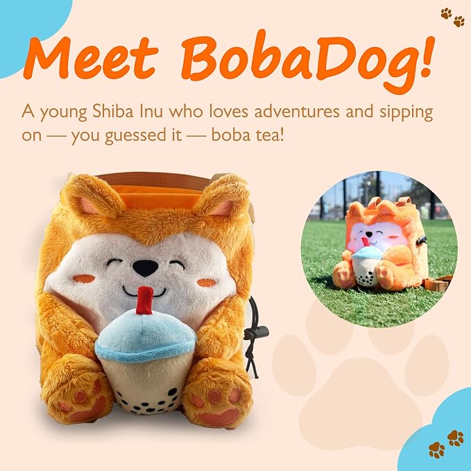 Rock Climbing Chalk Bag + Refillable Ball – Boba Dog Plush Animal Bag