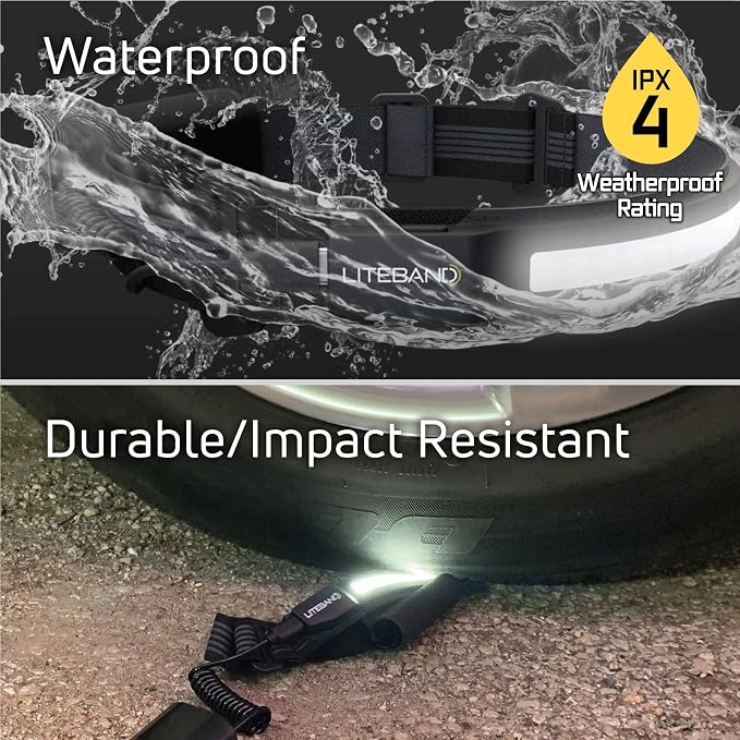 OPTIMAL VENTURES LITEBAND ACTIV Rechargeable LED Headlamp, 520 Lumens, 210° Wide Beam, Lightweight No-Bounce Fit, IPX4 Weather Resistant, Black