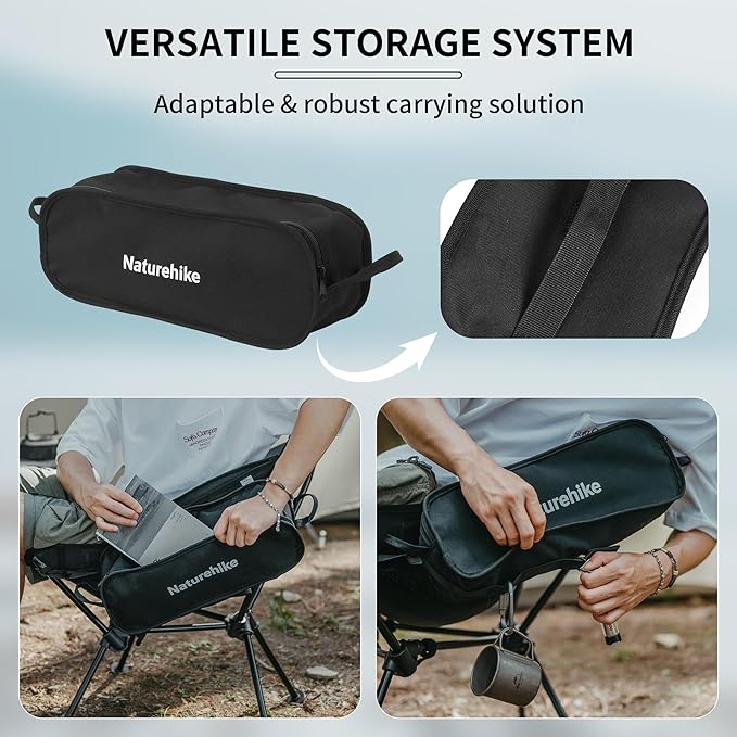 Naturehike Ultralight Camping Chair, Portable Backpacking Chair with Storage Bag, Lightweight Compact Collapsible Camp Chair