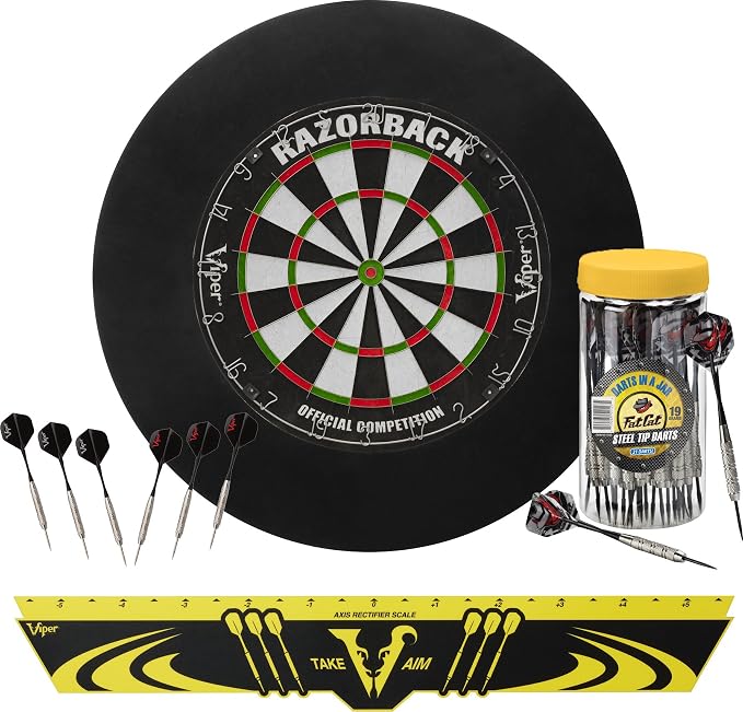 Viper Defender Backboard & Sisal/Bristle Steel Tip Dartboard Bundle