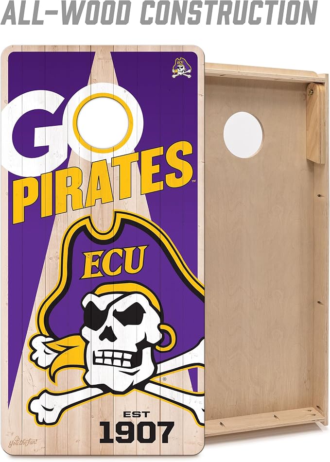 YouTheFan NCAA 2’ x 4’ Professional Wood Cornhole Game