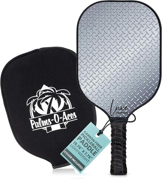 Palms-O-Aces Carbon Fiber Pickleball Paddle – USAPA Approved 16mm T700 Graphite Paddle with Textured Spin Surface | Lightweight Carbon Fiber Pickleball Paddles & Racket | Includes Paddle Cover