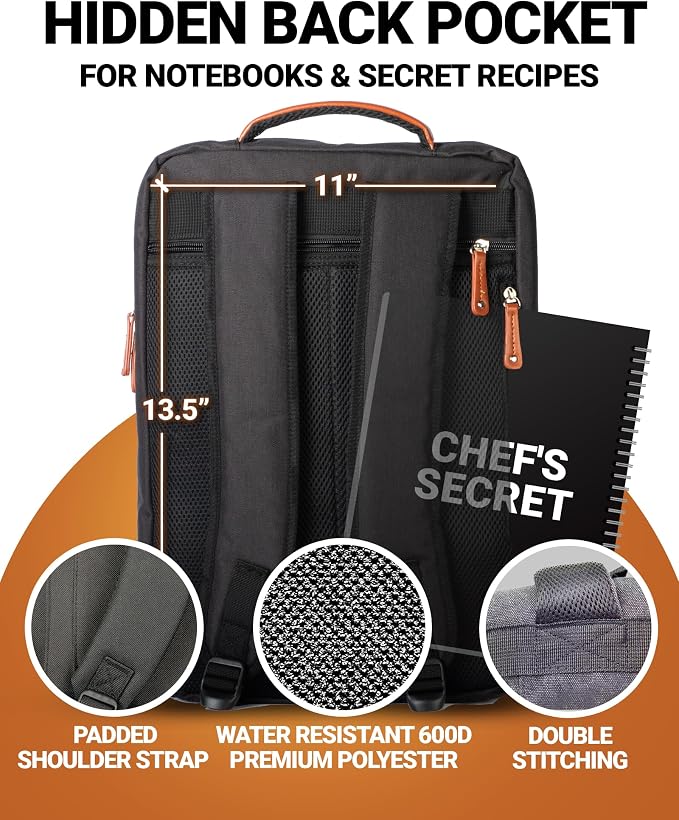 Modern Chef Knife Backpack with 2-Piece Knife Guards Set (8.5") for Chefs & Students