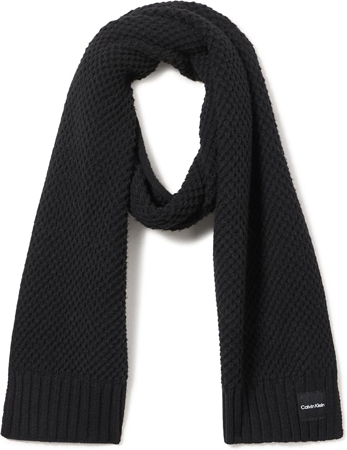 Calvin Klein Women's Chunky Waffle Knit Beanie and Scarf Set