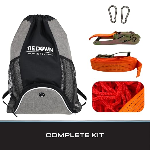 Tie Down Safety Portable Skylight Netting System | Bright Orange OSHA Compliant Temporary Fall Protection | Walking & Working Surface Safety Net | Includes Straps, Hooks & Carry Bag | 7x7 ft