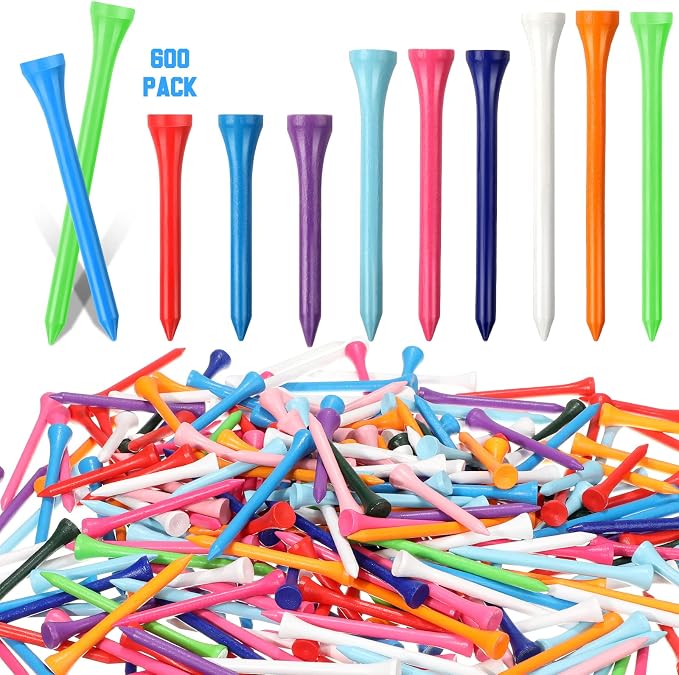Mudder Golf Tees Bulk Wooden Bamboo Golf Tees Multicolor Wood for Men Balls Accessories