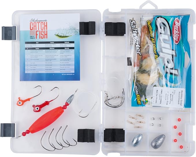 Shakespeare Catch More Fish Spinning Reel and Fishing Rod Combo with Kit