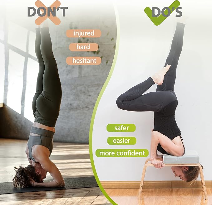 BODY RHYTHM Yoga Headstand Bench, Yoga Inversion Chair, Headstand Trainer for Relieve Stress, Improve Sleep & Digestion and Strength Training, Ideal for Home Workout, Fitness and Gym