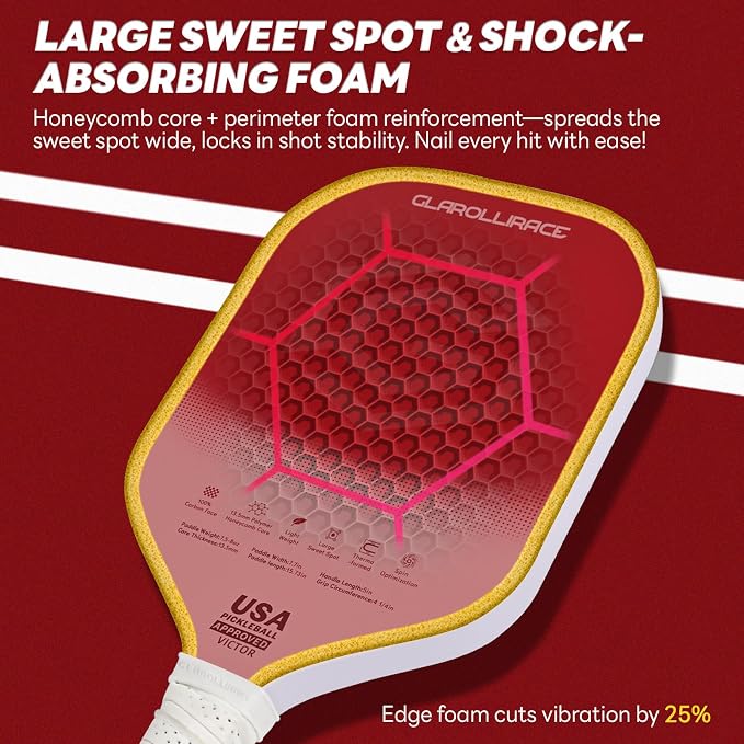 Pickleball Paddles Set of 2 | 4 Pickleball Rackets, USAPA Approved Pickleball Set, Fiberglass | Carbon Fiber Surface & 13 mm PP Honeycomb Core,4 Indoor & Outdoor Pickle Balls