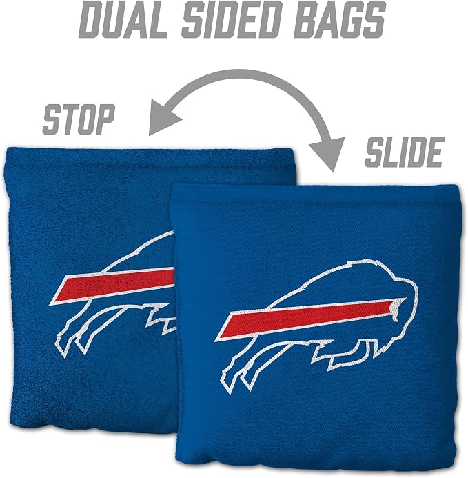 YouTheFan Officially-licensed NFL Set of 8 Cornhole Bags - All Weather Dual Sided Slide & Stop - regulation size